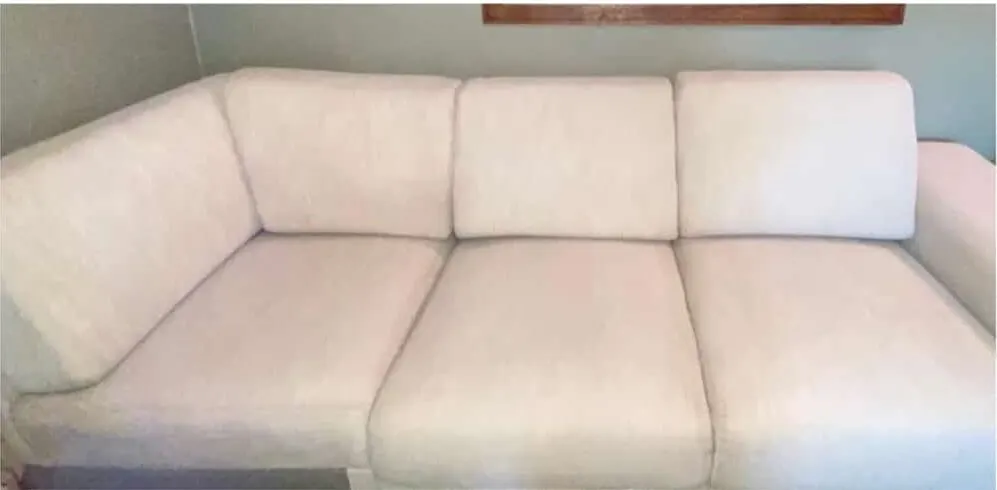 Upholstery before and after steam cleaning — after
