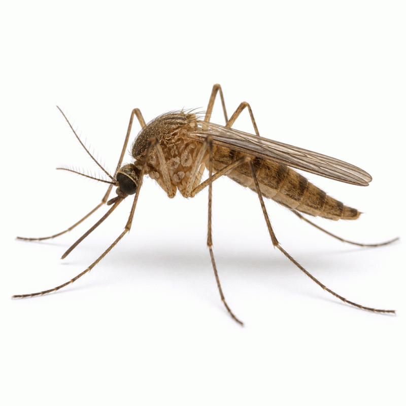 Southern house mosquito (Culex quinquefasciatus) — brown indoor mosquito from drains, septic and stormwater