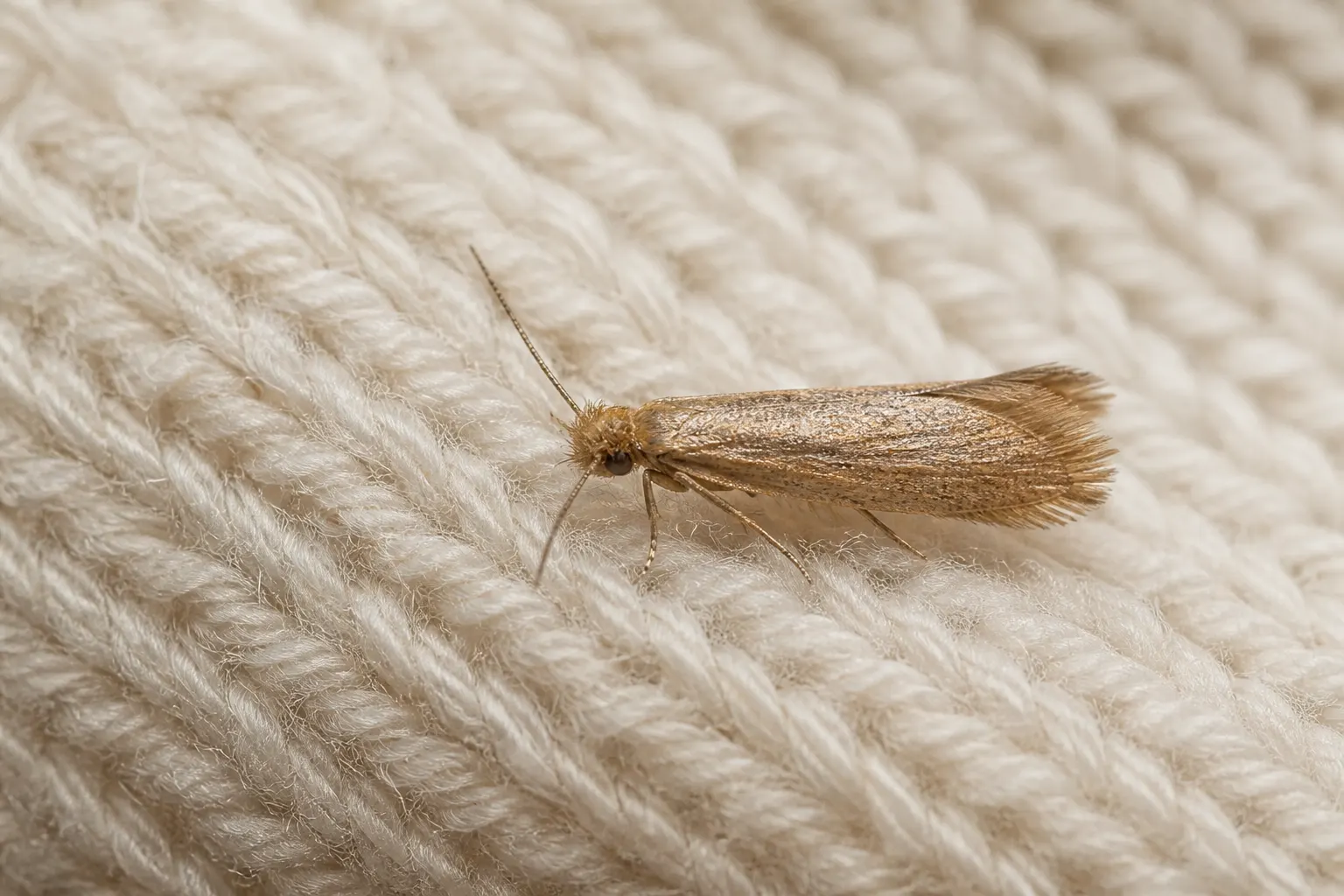 Clothes moth on wool fabric — moth infestation in Sydney homes